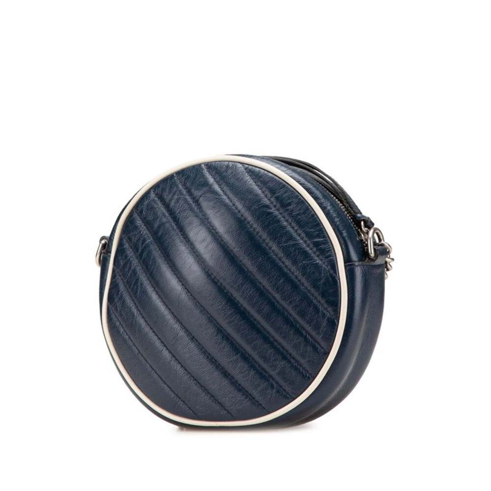 Gucci GG Marmont Chain Shoulder Bag 550154 Navy Leather Women's GUCCI - Picture 2 of 12
